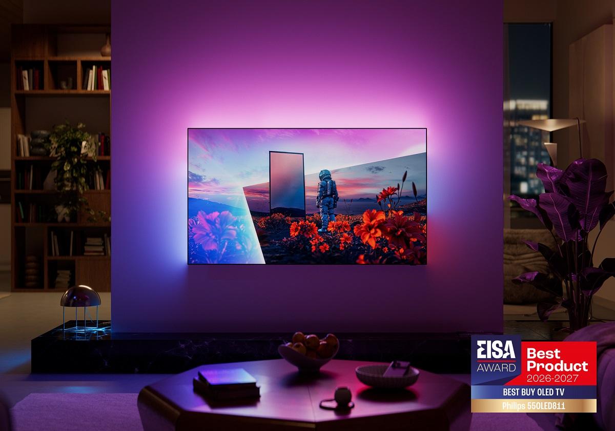 Телевизор Philips Ambilight устанавливает стандарты, получив две престижные награды EISA 2026 года